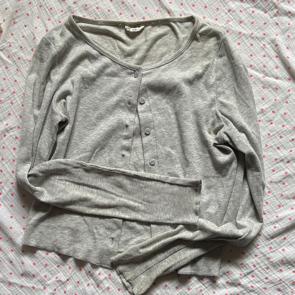 Gray Women's Button-Up cardigain